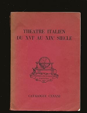 Theatre Italien Du XVI AU XIX Siecle (Catalogue CXXXXI)