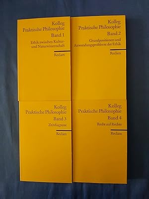 Immagine del venditore per Kolleg praktische Philosophie Band 1-4 (4 Bnde komplett) Band 1: Ethik zwischen Kultur- und Naturwissenschaft: Band 2: Grundpositionen und Anwendungsprobleme der Ethik; Band 3: Zeitdiagnose; Band 4: Recht auf Rechte. venduto da Antiquariat BehnkeBuch