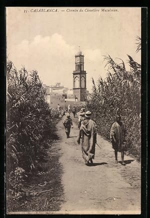 Ansichtskarte Casablanca, Chemin du Cimetière Musulman