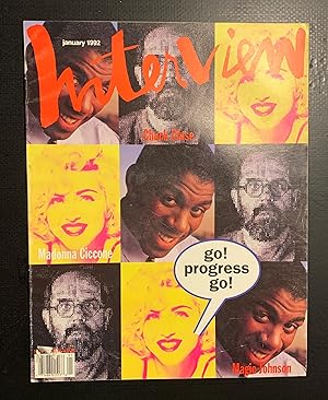 Seller image for Andy Warhol's Interview january 1992 Vol. XXII No. 1 Make the New (cover: Chuck Close: Self-Portrait (1991): oil on canvas/The Pace Gallery. Magic Johnson: Andrew Eccles/Outline, Madonna: AP/Wide World Photos.) for sale by Studio bibliografico De Carlo