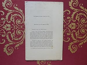 Seller image for Giacomo Maffei adunanza Ateneo di Brescia 1875 osservazioni sommarie intorno al progetto di un nuovo codice penale italiano for sale by Libreria antiquaria Britannico