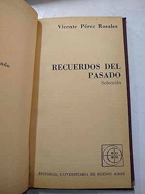 Seller image for Recuerdos del pasado for sale by Libros nicos