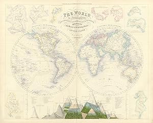 The World in hemispheres with comparative views of the heights of the principal mountains and bas...