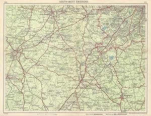 Seller image for South-west Environs [of Birmingham: Stourbridge - Kidderminster - Bromsgrove - Redditch - Stourport] for sale by Antiqua Print Gallery