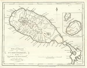 Map of the Island of St. Christopher's; Inset map of Nevis