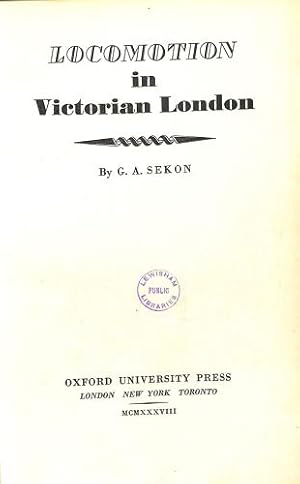 Bild des Verkufers fr Locomotion in Victorian London zum Verkauf von WeBuyBooks