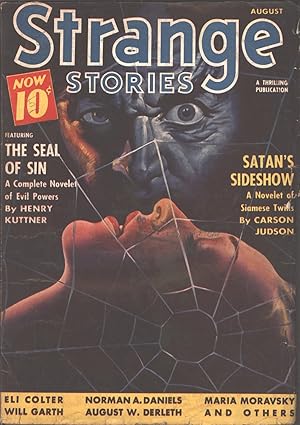 Bild des Verkufers fr Strange Stories 1940 August. Web Cover. zum Verkauf von Fantasy Illustrated