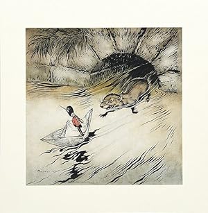 Seller image for Original artwork for Fairy-Tales: "The boat rushed on; the rat followed, gnashing its teeth". for sale by Peter Harrington.  ABA/ ILAB.