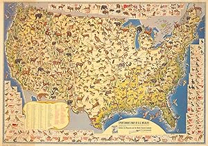 Seller image for 1956 Pictorial Sportsman's Map of U.S. Wildlife for sale by Art Source International Inc.