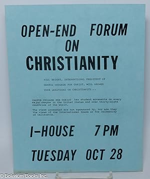 Open-end forum on Christianity, I-House 7pm
