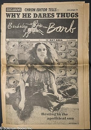 Image du vendeur pour Berkeley Barb: vol. 8, #10 (#186) March 7-13, 1969: Chron Editor Tells -- Why He Dares Thugs mis en vente par Bolerium Books Inc.