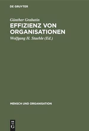 Seller image for Effizienz von Organisationen for sale by BuchWeltWeit Ludwig Meier e.K.