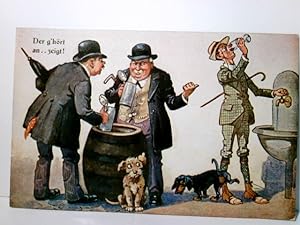 Humorkarte. Alte Ansichtskarte / Künstlerkarte / Lithographie farbig, ungel. um 1910 ?. Der g hör...