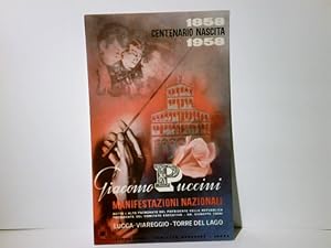 Giacomo Puccini. Italien. Alte Ansichtskarte / Postkarte farbig, ungel.1958. Wohl nach Werbeplaka...