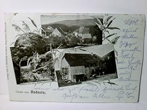 Roderis / Nunningen Gruss., Schweiz. Alte, sehr seltene Ansichtskarte s/w, gel. 1900. 3 Ansichten...