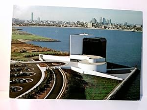 Aerial view of the John F. Kennedy Library. Boston Skyline. USA / Amerika. Alte Ansichtskarte / P...