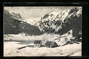 Bild des Verkufers fr Carte postale Riedweiher am Hohneck, Gasthaus M. Frech im Schnee zum Verkauf von Bartko-Reher