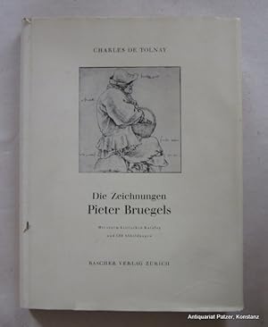 Bild des Verkufers fr Die Zeichnungen Pieter Bruegels. Mit einem kritischen Katalog. Zrich, Rascher, 1952. Fol. 95 S., 2 Bl. u. Tafelteil mit 188 Abbildungen. Or.-Lwd. mit Schutzumschlag; dieser mit kl. Fehlstelle u. einigen kl. Randeinrissen, Einband leicht stockfleckig. zum Verkauf von Jrgen Patzer