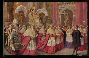 Ansichtskarte Il Pontefice Pio XI in sedia Gestatoria nella Basilica di San Pietro, Papst Pius XI...