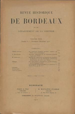 Revue historique de Bordeaux 5e année n°6 - Collectif