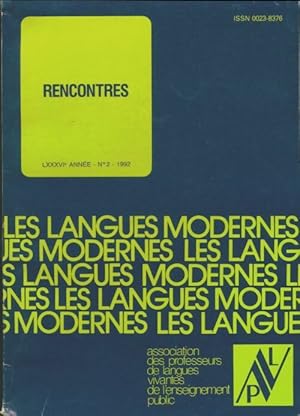 Les langues modernes n 2 86e ann e - Collectif