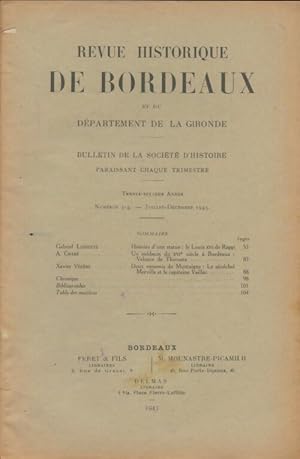 Revue historique de Bordeaux 36e année n°3-4 - Collectif