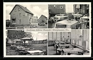 Ansichtskarte Merzhausen /Ts., Gasthaus Schöne Aussicht, Innenansicht, Garten