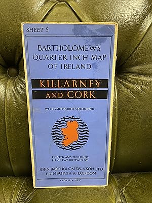 Image du vendeur pour Bartholomew's Quarter Inch Map of Ireland: Killarney and Cork [Sheet 5] mis en vente par Kerr & Sons Booksellers ABA