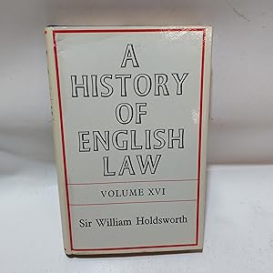 Image du vendeur pour A History Of English Law. Vol XVI mis en vente par Cambridge Rare Books