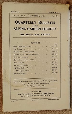 Seller image for Quarterly Bulletin Of The Alpine Garden Society September 1942 for sale by Shore Books
