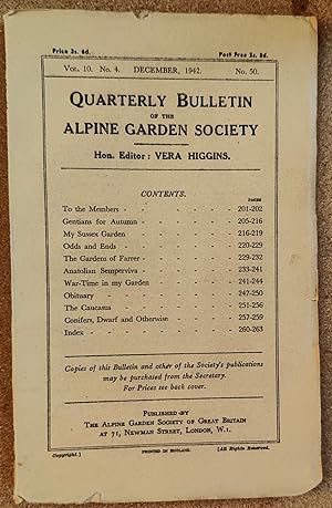 Seller image for Quarterly Bulletin Of The Alpine Garden Society December 1942 for sale by Shore Books
