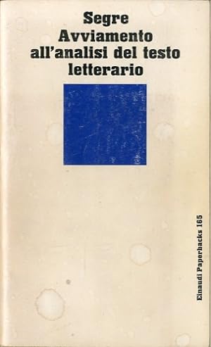 Imagen del vendedor de Avviamento all'analisi del testo letterario. a la venta por LIBET - Libreria del Riacquisto