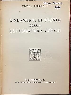 Lineamenti di storia della letteratura greca