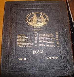 Lloyd's Register Of Shipping. 1933 - 1934. Volume II. Appendix.