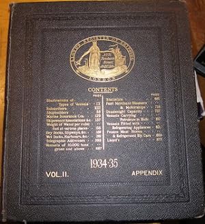 Lloyd's Register Of Shipping. 1934 - 1935. Volume II. Appendix.