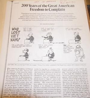 Seller image for 200 Years Of The Great American Freedom To Complain, from Art In America, Vol. 65, March-April 1977. Xerox with MS note by Selz. for sale by Wittenborn Art Books