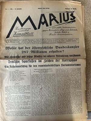 Marius - Unabhängiges parteiloses Kampfblatt Nr. 1 - 10. September 1926
