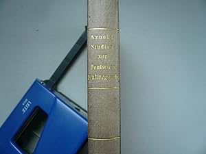 Studien zur deutschen Kulturgeschichte; ARNOLD; ANNO 1882 Wilhelm Christoph Friedrich Arnold Cott...