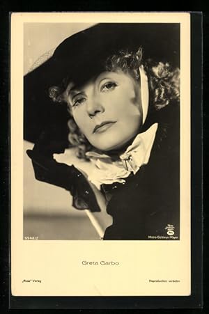 Bild des Verkufers fr Ansichtskarte Schauspielerin Greta Garbo im Kostm Die Kameliendame zum Verkauf von Bartko-Reher
