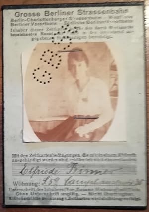 Monatskarte für eine Berlinerin für das Jahr 1923