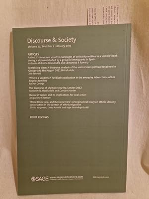 Imagen del vendedor de Discourse and Society: Volume 24, Number 1 (January 2013). a la venta por Versandantiquariat Waffel-Schröder