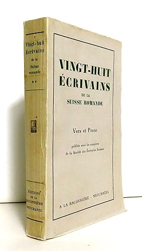 Image du vendeur pour Vingt-huit crivains de la Suisse Romande. Vers et prose. mis en vente par La Bergerie