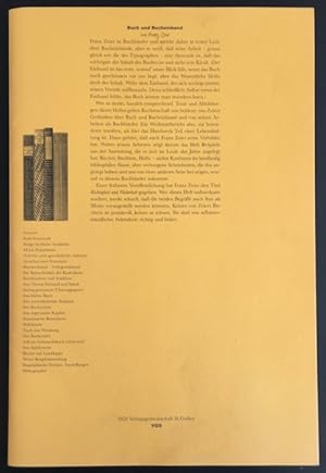 Image du vendeur pour Buch und Bucheinband: Aufstze und Bemerkungen von Franz zeier. mis en vente par Antiquariat Im Seefeld / Ernst Jetzer