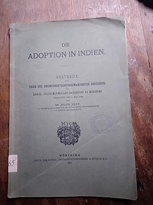 Die Adoption in Indien Festrede zur Feier des Dreihundertachtundzwanzigsten Bestehens der Königl....