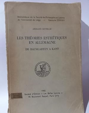 Seller image for Les Thories Esthtiques en Allemagne for sale by Libros de Ultramar Alicante