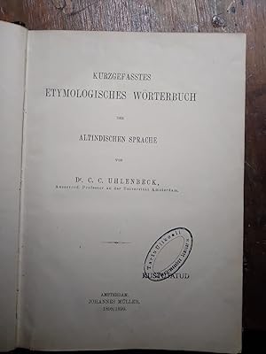 Kurzgefasstes etymologisches Wörterbuch der Altindischen Sprache