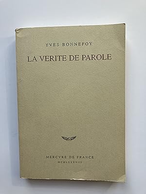 La Vérité de Parole [ ENVOI de l' Auteur ]