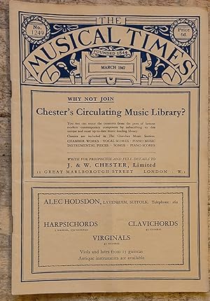 Imagen del vendedor de The Musical Times March 1947 / Max Kenyon "The Musician's Bookshop" / W R Anderson "Round About Radio" / London Concerts / Edwin G Clark "A Victorian Reminiscence" / Musical Notes From Abroad a la venta por Shore Books