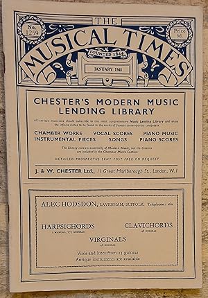Seller image for The Musical Times January 1948 No.1259 / Marion M Scott "Dr Haydn and Dr Geiringer" / A Hyatt King "Mozart and Cramer - The Facsimile Of A Lost Autograph" / Walter Emery "Bach's Ornaments" / The Musician's Bookshelf / Organ Recital Notes / London Concerts for sale by Shore Books