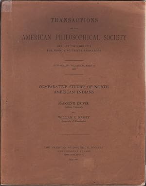 Imagen del vendedor de Comparative Studies of North American Indians. Transactions of the American Philosophical Society Volume 47 Part 2 a la venta por Jonathan Grobe Books